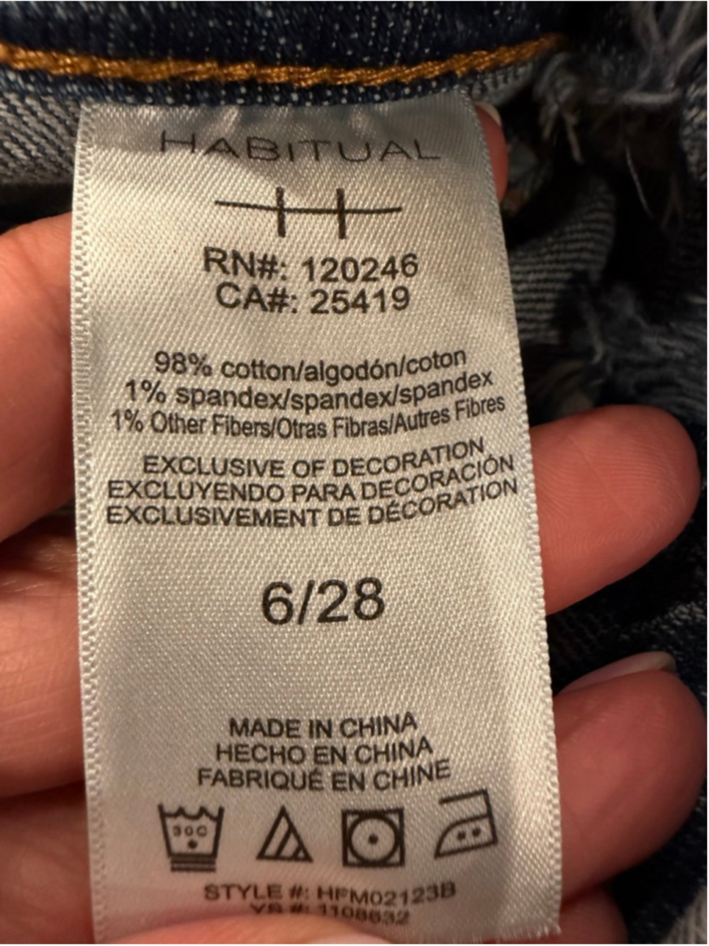Habitual Wide Leg Denim Jeans High Rise Trouser Cargo Pockets Medium Wash 6/28 - Picture 7 of 13